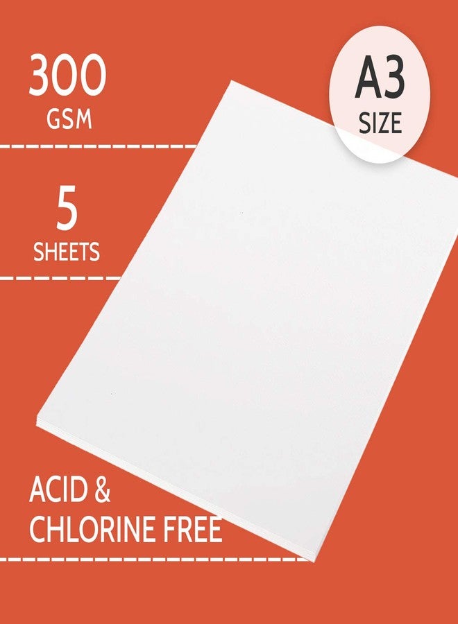 PaperPep Artists' Acrylic Paint Paper 300GSM Cold Pressed A3 (Pack of 5) + A4 (Pack of 10) for Acrylic, Watercolour, Gouache, Ink, Wet & Mixed Media, Art Painting, Drawing for Artists' & Amateurs - Image 3